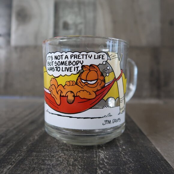 1978 Garfield Anchor Hocking McDonald's Mug 'it’s Not A Pretty Life’ Coffee Cup - Picture 1 of 7